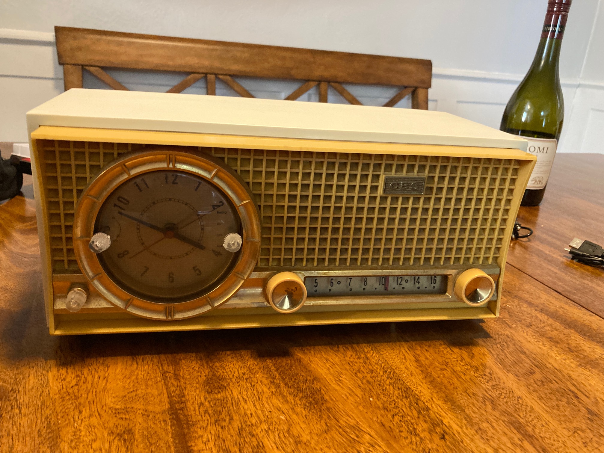 1958 CBS Clock Radio Gold