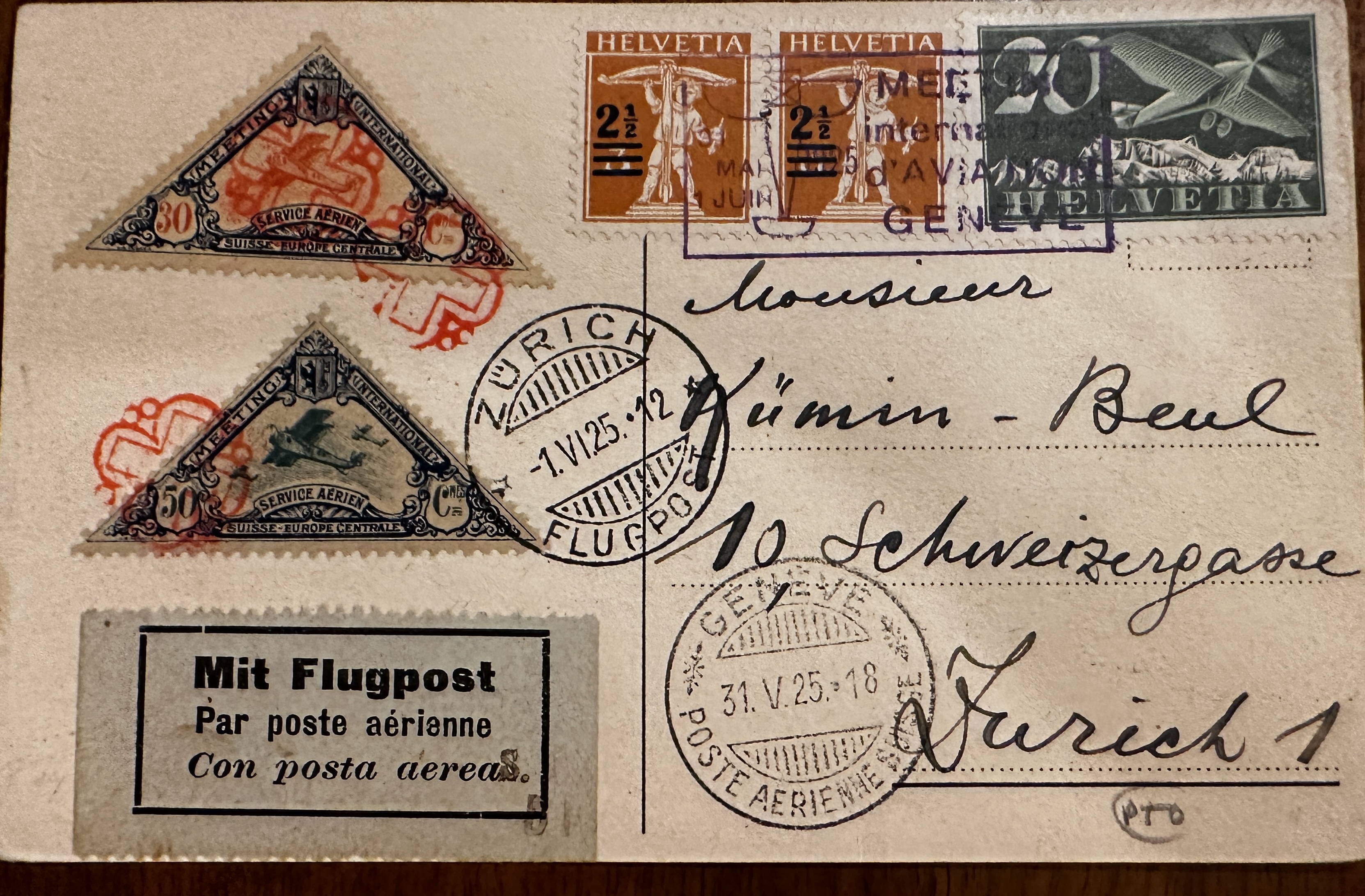 Swiss Airmail 1918