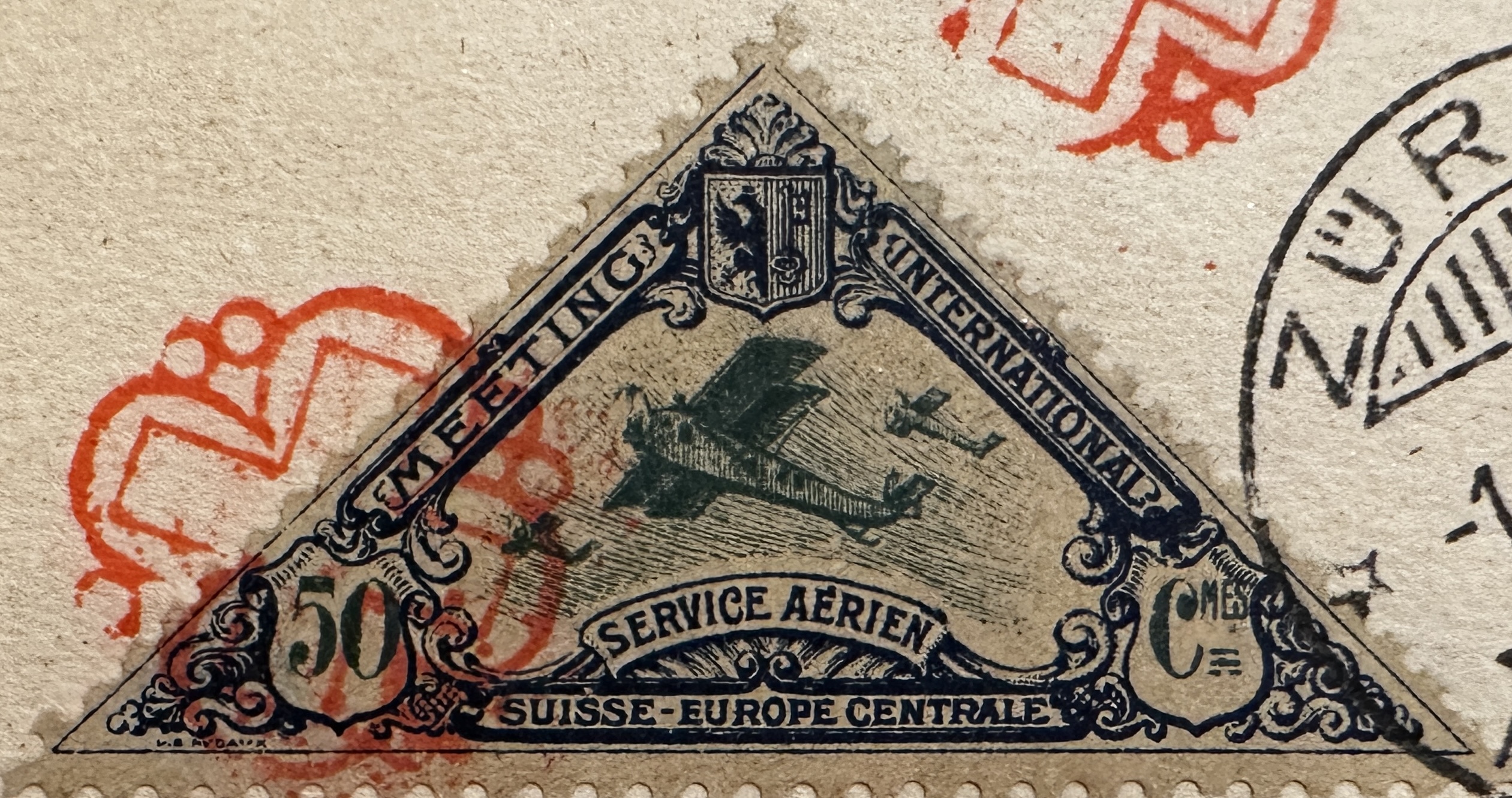 Swiss Airmail 1918 Blue