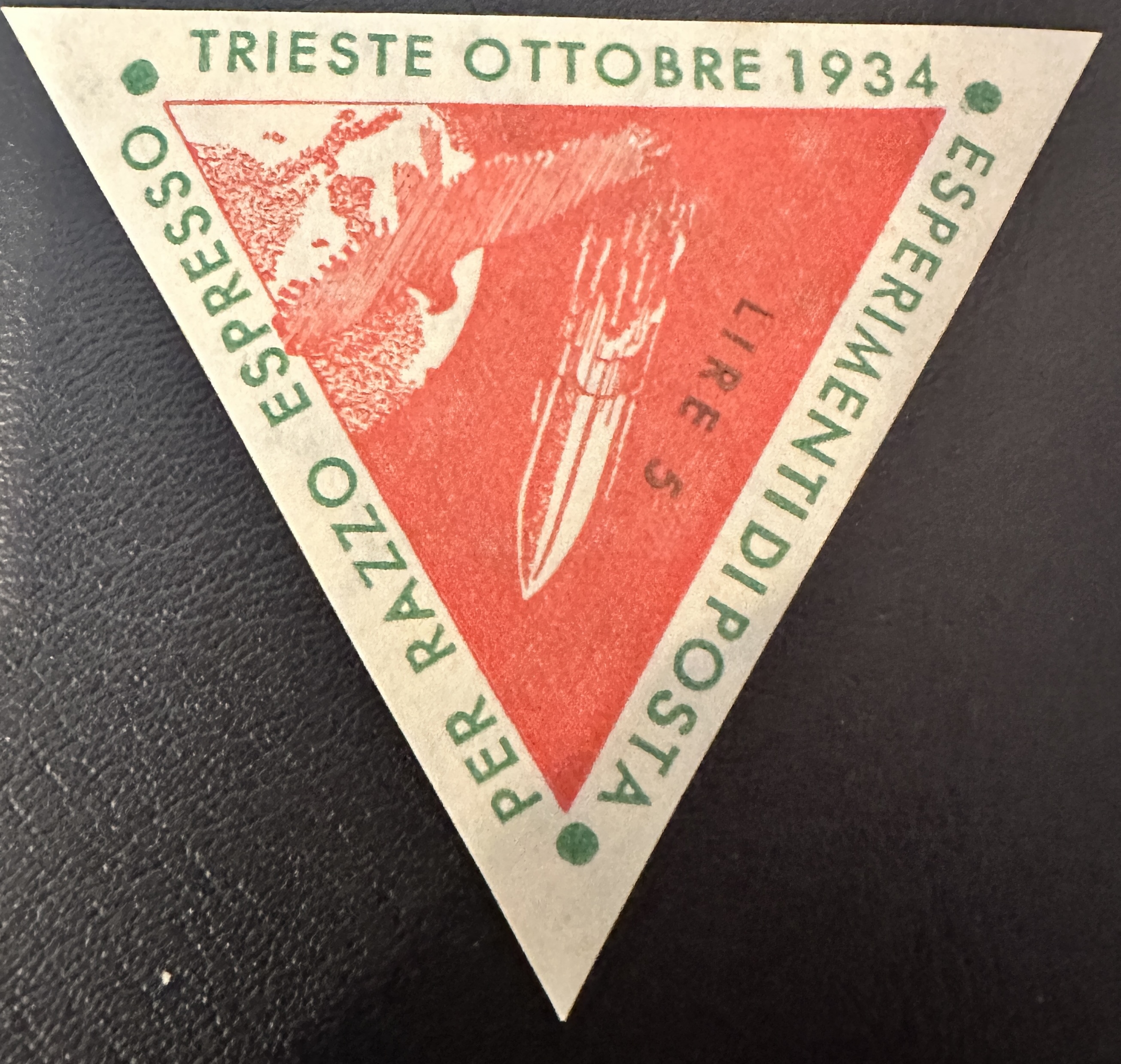 1934 Italy Rocket Stamp Red