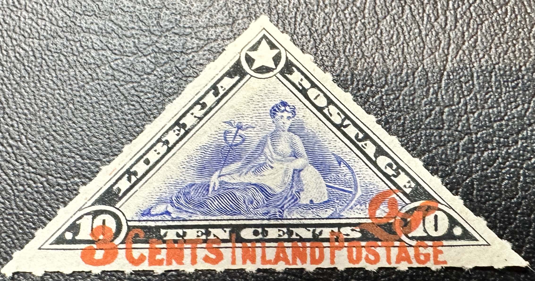 Liberia 3 cents on 10 Blue