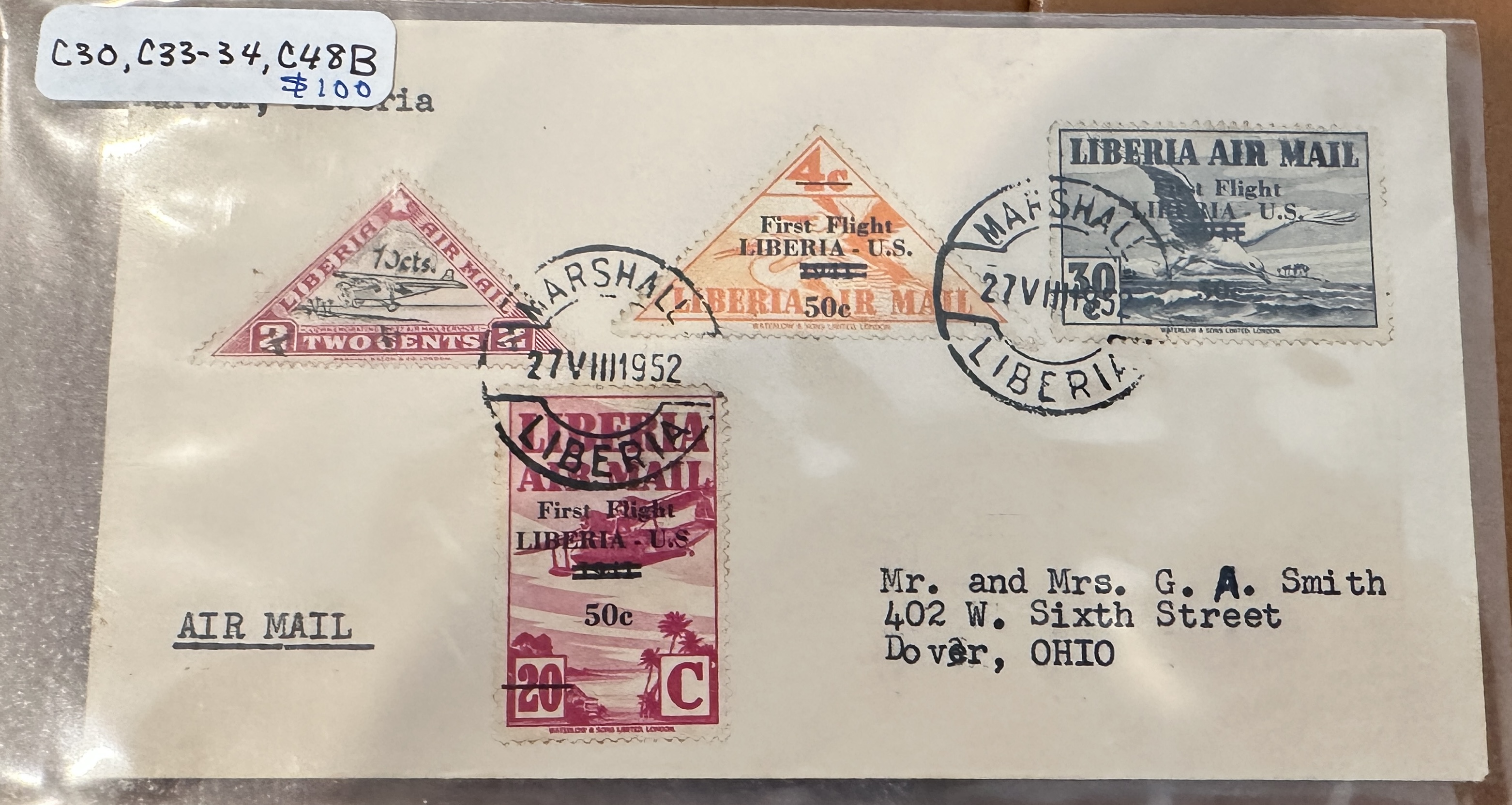 Liberia First Airmail